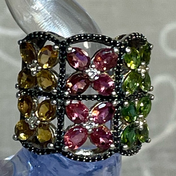 Colleen Lopez  8.38 Carat Genuine Tourmaline, Topaz & Spinel Ring. 7.5 - Picture 4 of 8